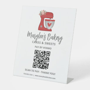 Signe De Table Pancarte de piédestal de code QR pour paiement ici