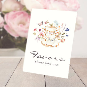 Signe De Table Pancarte de piédestal pour les faveurs de la Tea P
