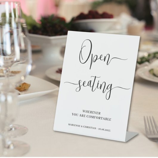 Signe De Table Pancarte de podium de mariage avec placement libre
