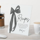 Signe De Table Pancarte de recettes de nœud à nouer noir moderne  (In SItu)