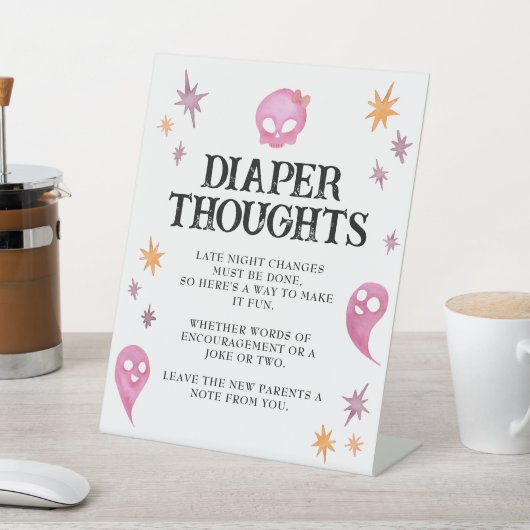Signe De Table Pancarte de réflexions sur les couches pour bébé H (In SItu)