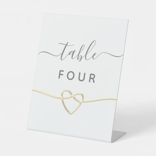 Signe De Table Pancarte de socle de numéro de table de mariage (Recto)