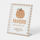 Signe De Table Pancarte de table Beige Gingham Pumpkin 8x10 (Recto)