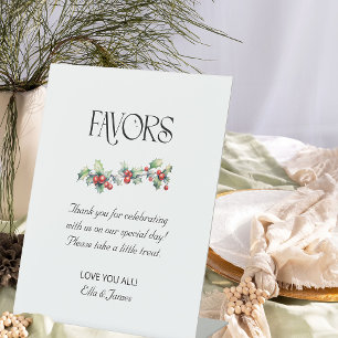 Signe De Table Pancarte de table de cadeaux de mariage d'hiver av