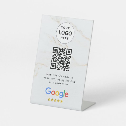 Signe De Table Pancarte de table de code QR de critiques Google (Recto)