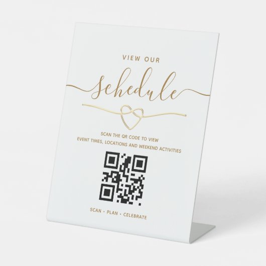 Signe De Table Pancarte de table de programme de mariage à code Q (Recto)