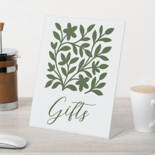 Signe De Table Pancarte de table Feuilles Florales Vigne Verte Ja