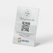 Signe De Table Pancarte de table moderne de code QR pour les avis (Recto)
