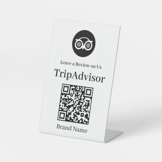 Signe De Table Pancarte de table QR de commentaire Tripadvisor (Recto)
