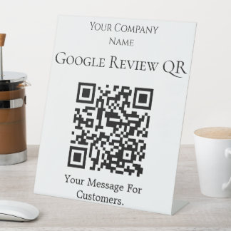 Signe De Table Pancarte de table QR minimale pour les avis Google