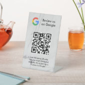 Signe De Table Pancarte de tablette de code QR de critiques Googl (In SItu)