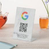 Signe De Table Pancarte de tablette de code QR de critiques Googl (In SItu)