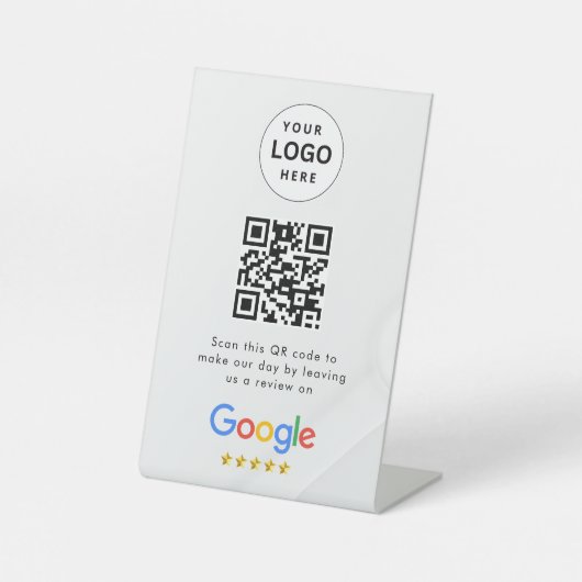Signe De Table Pancarte de tablette de code QR de critiques Googl (Recto)