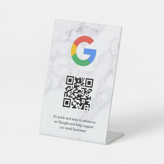 Signe De Table Pancarte de tablette de code QR de critiques Googl (Recto)