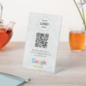 Signe De Table Pancarte de tablette de code QR de critiques Googl (In SItu)
