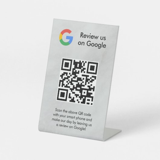 Signe De Table Pancarte de tablette de code QR de critiques Googl (Recto)