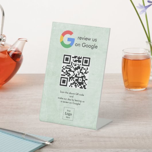 Signe De Table Pancarte de tablette de code QR de critiques Googl (In SItu)