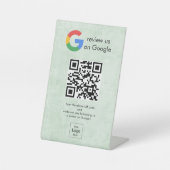Signe De Table Pancarte de tablette de code QR de critiques Googl (Recto)