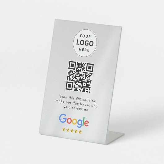 Signe De Table Pancarte de tablette de code QR de critiques Googl (Recto)