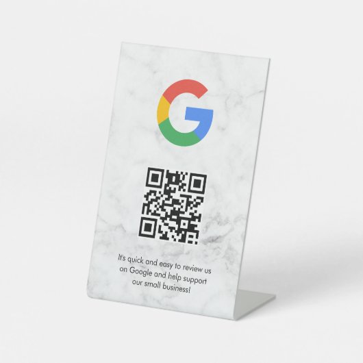 Signe De Table Pancarte de tablette de code QR de critiques Googl (Recto)