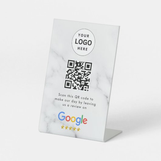 Signe De Table Pancarte de tablette de code QR de critiques Googl (Recto)