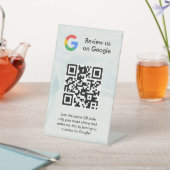 Signe De Table Pancarte de tablette de code QR de critiques Googl (In SItu)