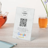 Signe De Table Pancarte de tablette de code QR de critiques Googl (In SItu)