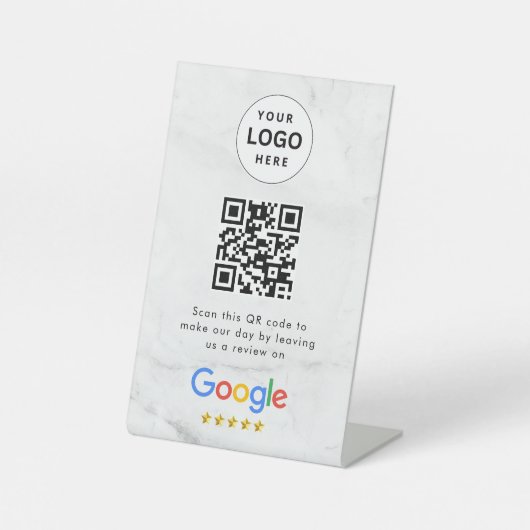 Signe De Table Pancarte de tablette de code QR de critiques Googl (Recto)