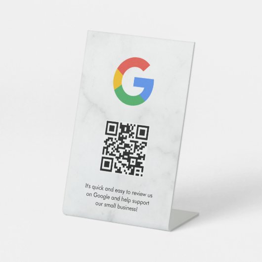 Signe De Table Pancarte de tablette de code QR de critiques Googl (Recto)
