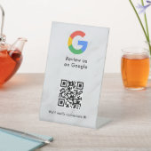 Signe De Table Pancarte de tablette de code QR de critiques Googl (In SItu)