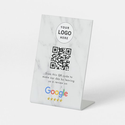 Signe De Table Pancarte de tablette de code QR de critiques Googl (Recto)