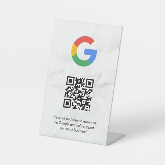 Signe De Table Pancarte de tablette de code QR de critiques Googl (Recto)