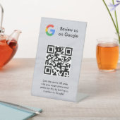 Signe De Table Pancarte de tablette de code QR de critiques Googl (In SItu)