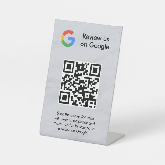 Signe De Table Pancarte de tablette de code QR de critiques Googl (Recto)