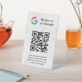 Signe De Table Pancarte de tablette de code QR de critiques Googl (In SItu)