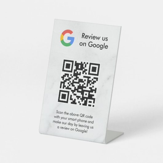 Signe De Table Pancarte de tablette de code QR de critiques Googl (Recto)