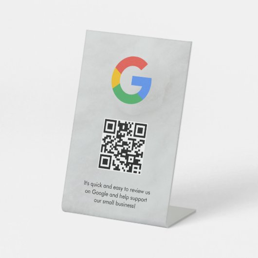 Signe De Table Pancarte de tablette de code QR de critiques Googl (Recto)