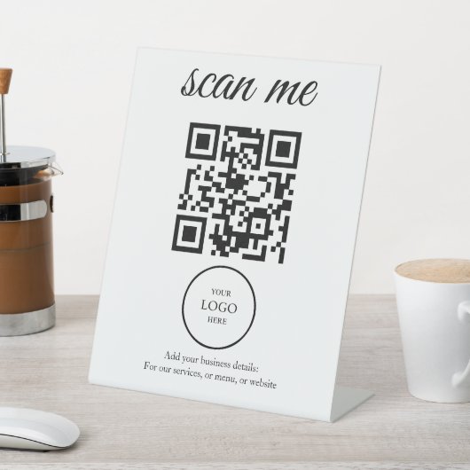 Signe De Table Pancarte de tente de table d'affaires de code QR d (In SItu)