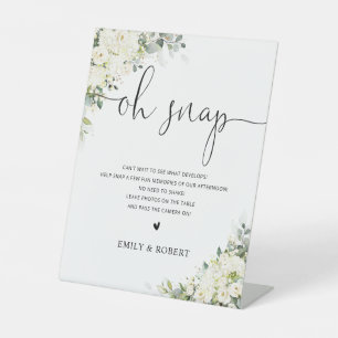Signe De Table Pancarte 'Oh Snap' pour une douche de mariée flora