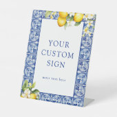 Signe De Table Pancarte personnalisée Main Squeeze Lemons (Recto)