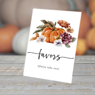 Signe De Table Pancarte pour la fête prénuptiale d'Autumn Favors