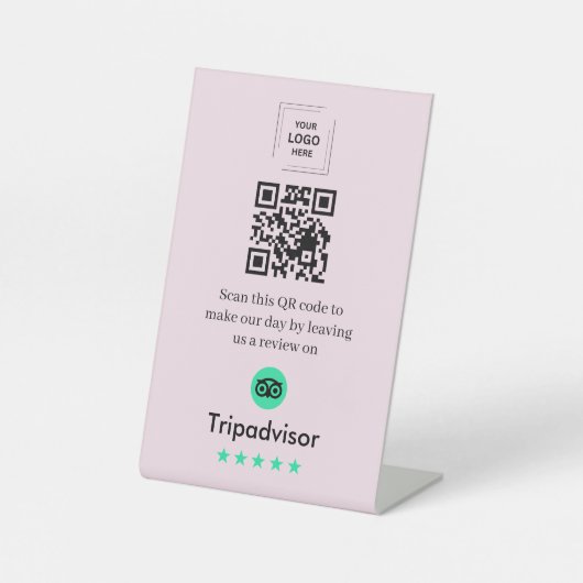 Signe De Table Pancarte QR Code de lien de critique Tripadvisor s (Recto)