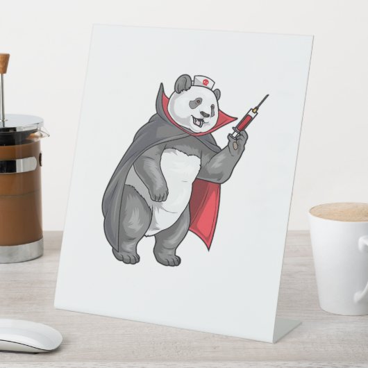 Signe De Table Panda Halloween Vampire infirmière T-shirt surdime (In SItu)