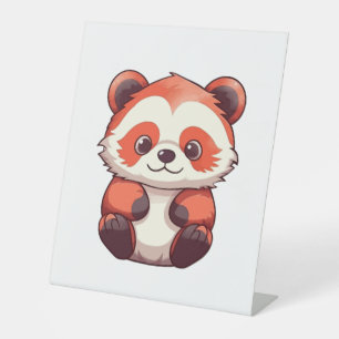 Signe De Table Panda rouge mignonne