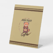 Signe De Table Panda rouge mignonne animaux café Thé personnalisé (Recto)