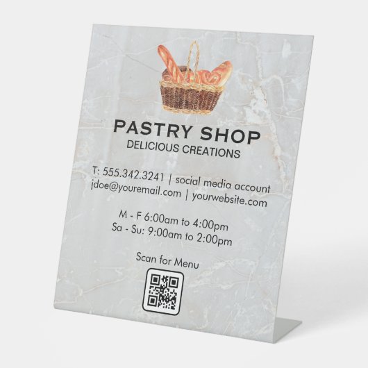 Signe De Table Panier de baguettes | Café (Recto)