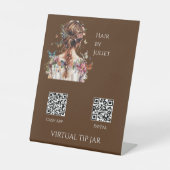 Signe De Table Papillon Cheveux QR Code Conseils virtuels Tablett (Recto)