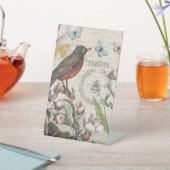 Signe De Table Papillon Oiseau Élégant Robin Art Français (In SItu)