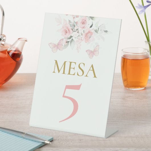 Signe De Table Papillon rose Quinceañera (In SItu)