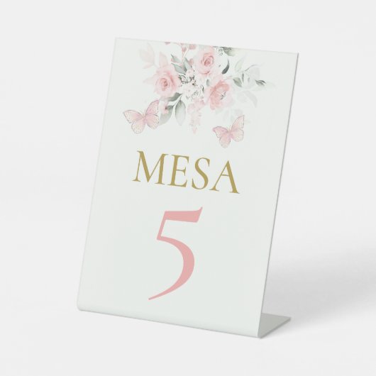 Signe De Table Papillon rose Quinceañera (Recto)